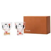Kokeshi Glass 2pcs 衿 ＆ 菊 FL11-00712