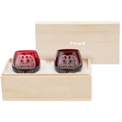 江戸硝子 ぐい呑みだるま 2pcs FL15-00302
