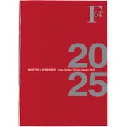 限定 10月始まり F.O.B COOP A6ミニダイアリーノート(M) 濃赤 2025 PBF55DR25