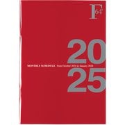 限定 10月始まり F.O.B COOP B6ダイアリ-ノート(M) 濃赤 2025 PBF75DR25