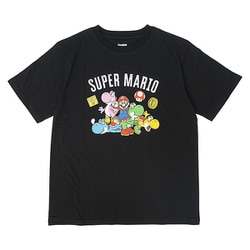 スーパーマリオ Tシャツ カラフルヨッシー BLACK Lサイズ [キャラクターグッズ]