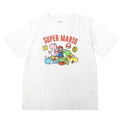スーパーマリオ Tシャツ カラフルヨッシー WHITE Mサイズ [キャラクターグッズ]