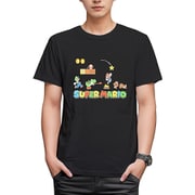 スーパーマリオ Tシャツ ステージ BLACK Lサイズ [キャラクターグッズ]