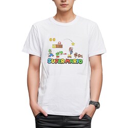 スーパーマリオ Tシャツ ステージ WHITE Lサイズ [キャラクターグッズ]