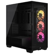 iCUE LINK 3500X RGB TG Black 前面・側面強化ガラスパネル採用 ピラーレス型 ミドルタワー ATX PCケース iCUE LINKシステムハブ + RGBファン搭載モデル CC-9011280-WW