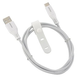 さらさらUSBケーブル Type-AtoC 1m 高耐久 ケーブルバンド付き SMT-L10SCA15N