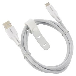 さらさらUSBケーブル Type-AtoC 1.5m 高耐久 ケーブルバンド付き SMT-L15SCA15N
