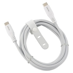 さらさらUSBケーブル PD100W対応 Type-CtoC 2m 高耐久 ケーブルバンド付き SMT-L20SCC100N