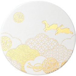 ROKKAKU 箔押しコースター 毬うさぎ 3枚入 日本製 R0092409