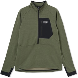 ポーラテックパワーグリッドHZジャケット Polartec Power Grid Half Zip Jacket OM0794 347 Surplus Green Heather Lサイズ [アウトドア フリース メンズ]