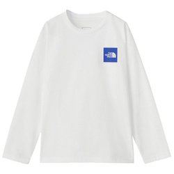ロングスリーブスモールスクエアロゴティー L/S Small Square Logo Tee NTJ32357 ホワイト4 WT 150サイズ [アウトドア トップス 長袖 キッズ]