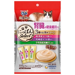 銀のスプーン 三ツ星グルメ にっぽんSelect とろリッチ 腎臓の健康維持用 3種のアソート まぐろ節・かつお節・真鯛だし 108g （6g×18本） [猫用おやつ]
