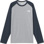 ロングスリーフベースボールヌプシティー L/S Baseball Nuptse Tee NT82386 ミックスグレー×アーバンネイビー(ZU) Mサイズ [アウトドア カットソー メンズ]