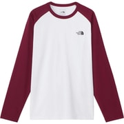 ロングスリーフベースボールヌプシティー L/S Baseball Nuptse Tee NT82386 ホワイト×ビートルート(WB) XLサイズ [アウトドア カットソー メンズ]