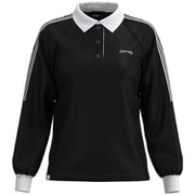 622-4270906-010-L [長袖ニットポロシャツ レディース Lサイズ ブラック]