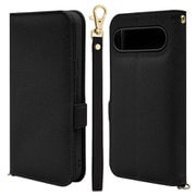 8075P9PLBHSBK [Google Pixel 9 Pro XL 手帳型 カード入れ おしゃれ スタンド機能 シンプル ハンドストラップ付き マグネット式 ピクセル ブラック]