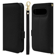 8051P9BHSBK [Google Pixel 9/9 Pro 手帳型 カード入れ おしゃれ スタンド機能 シンプル ハンドストラップ付き マグネット式 ピクセル ブラック]