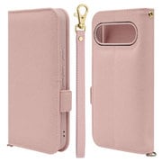 8053P9BHSLPK [Google Pixel 9/9 Pro 手帳型 カード入れ おしゃれ スタンド機能 シンプル ハンドストラップ付き マグネット式 ピクセル ライトピンク]