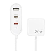 USBハブ付 コンセント充電器 PD30W対応 3ポート(USB-A×1ポート/USB-C×2ポート) AKJ-SPPD30