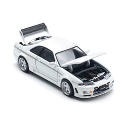 Nissan GT-R ホワイト ミニカーワイドボディー MINI GT 68 LB WORKS Nissan GT-R (R35) White Type 2, Rear