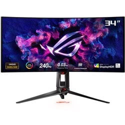 ゲーミングモニター/ROG Swift/OLED/34インチ/ウルトラワイド/湾曲OLED/240Hz/0.03ms/G-SYNC対応/VESA DisplayHDR 400 True Black/USB Type-C給電/高さ調整/2年保証 PG34WCDM