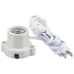 磁器レセップ E26 1.5mコード スイッチ付 ホワイト HS-L2615ZRS-W