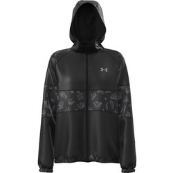 UAトリコット ウーブン フルジップ フーディー 1388192 001 BLK SMサイズ [フィットネス ヨガ パーカー レディース]