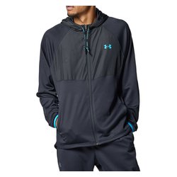 UAアーマーフリース マックス フルジップ フーディー 1388224 001 BLK MDサイズ [ランニングウェア ジャケット メンズ]