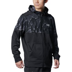 UAアーマーフリース ノベルティ フルジップ フーディー 1388228 001 BLK LGサイズ [ランニングウェア ジャケット メンズ]