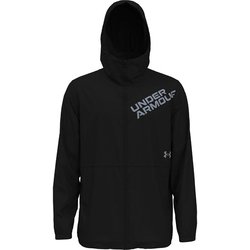 UAトリコット ラインド ウーブン ジャケット 1388237 001 BLK SMサイズ [ランニングウェア ジャケット メンズ]