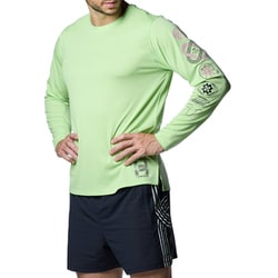 スピードストライド ロングスリーブ Tシャツ 1388246 Morph Green(304) XLサイズ [ランニングウェア シャツ メンズ]