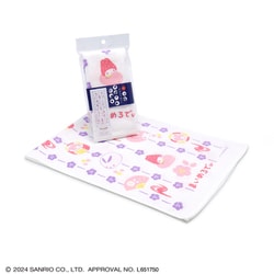 手ぬぐいタオル 34cm×90cm サンリオキャラクターズ マイメロディ 和菓子 パープル 28-2002120