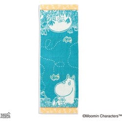 コンパクトタオル 25cm×70cm ムーミン 空想 ブルー 47-0222120