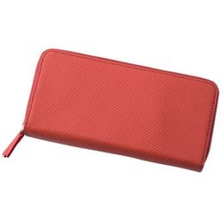 Wラウンドファスナー長財布 オレンジレッド×ブラック 0546-04