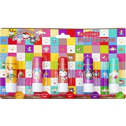 サンリオキャラクターズ ギュッと！うるおうフルーツリップクリーム 和柄 5本入 [リップケア]