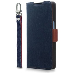 CR_AW4CSPLNA_ID [AQUOS wish4用 手帳型ケース カード収納 スマホストラップ スタンド機能 PU レザー デニム NU インディゴ]