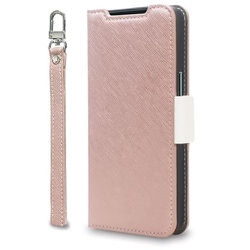 CR_WE2CSPLNA_CW [arrows We 2用 手帳型ケース カード収納 スマホストラップ スタンド機能 PU レザー デニム NU シャンパンローズ×ホワイト]