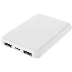空調服対応 高性能IC搭載 コンパクト モバイルバッテリー 5000mAh ホワイト HD3-MBTC5000WH