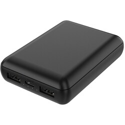 空調服対応 高性能IC搭載 大容量 コンパクト モバイルバッテリー 10000mAh ブラック HD3-MBTC10000BK