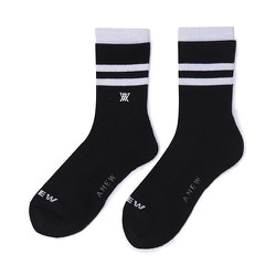 AGEUMSC02BKF [（M） DOUBLE-BLOCK SOCKS BLACK F メンズダブルブロックソックス]