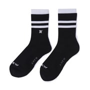 AGEUMSC02BKF [（M） DOUBLE-BLOCK SOCKS BLACK F メンズダブルブロックソックス]