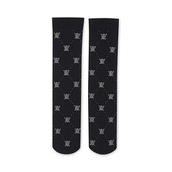 AGEUWSC07BKF [（W） MONOGRAM LOGO KNEE SOCKS BLACK F ウィメンズモノグラムロゴニーソックス]