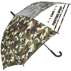 24560 amusant sous la pluie 耐風 55cm ジュニア長傘 透明窓 24560.迷彩 グリーン mytaifujun55
