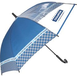 24580 amusant sous la pluie 耐風 55cm ジュニア長傘 透明窓 24580.ブロックチェック ネイビー mytaifujun55