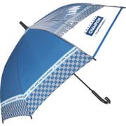 mytaifujun55 [24580 amusant sous la pluie 耐風 55cm ジュニア長傘 透明窓 24580.ブロックチェック ネイビー]