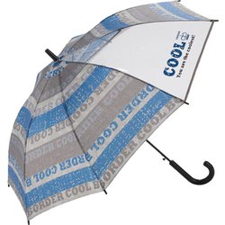 24590 amusant sous la pluie 耐風 55cm ジュニア長傘 透明窓 24590.クールボーダー ブルー mytaifujun55