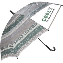 24590 amusant sous la pluie 耐風 55cm ジュニア長傘 透明窓 24590.クールボーダー グリーン mytaifujun55