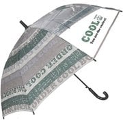 mytaifujun55 [24590 amusant sous la pluie 耐風 55cm ジュニア長傘 透明窓 24590.クールボーダー グリーン]