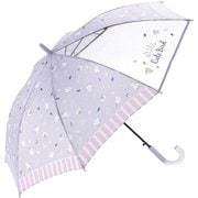 24670 ジュニア耐風傘 透明窓付き 55cm 長傘 シマエナガPU 2mytaifujun55
