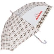 2mytaifujun55 [24680 ジュニア耐風傘 透明窓付き 55cm 長傘 チェックPI]
